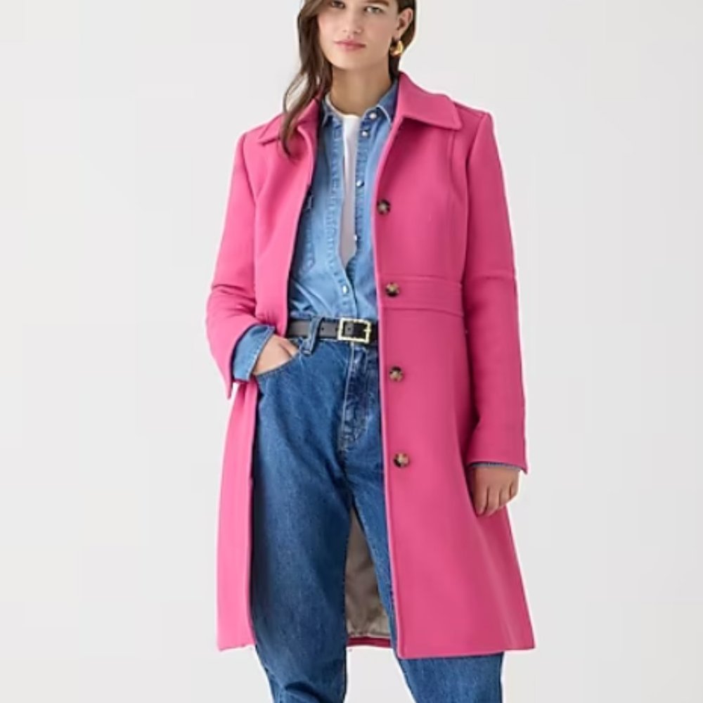 J Crew New lady day topcoat in Italian double-cloth wool blend